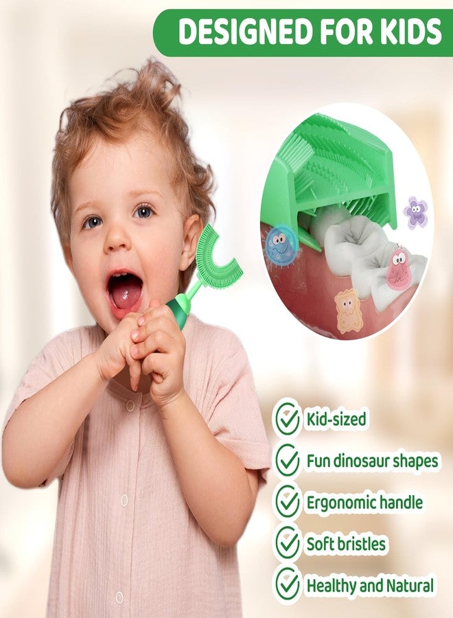 ZMRZ U-Shaped Toothbrush for Kids Ages 2-7, Soft Food-Grade Silicone for Sensitive Gums, 360° Teeth Cleaning Design, Training & Travel-Friendly Toddlers' Toothbrush (Green) - Image 3