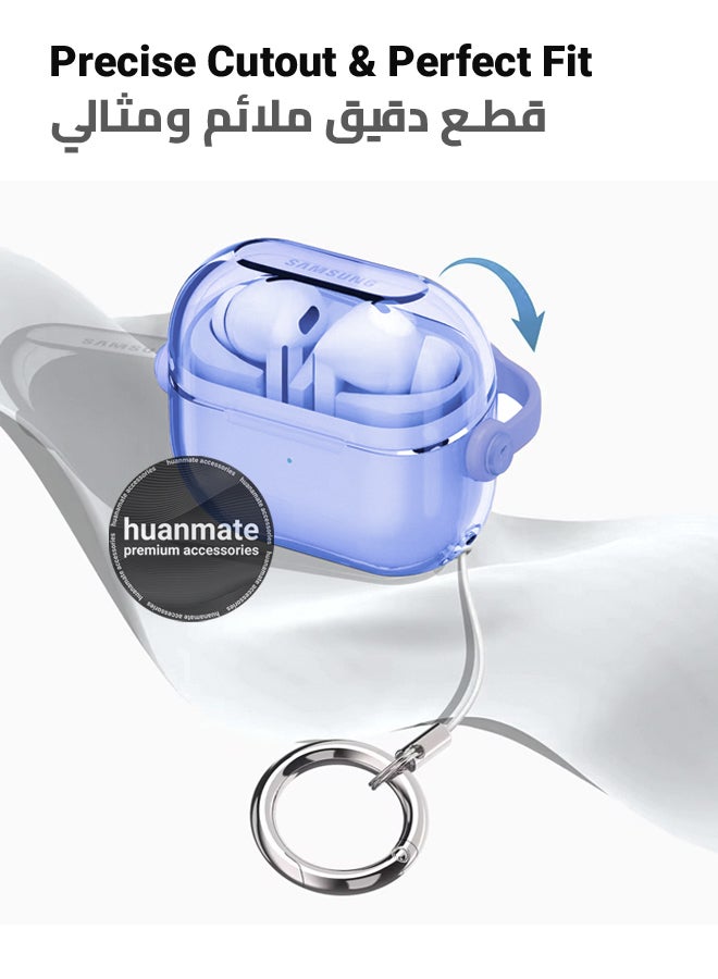 huanmate Samsung Galaxy Buds 3 Pro Premium Protection Case Cover - Transparent Blue - Lightweight, Stylish Design, Accurate Cut-outs - Easy to Install & Remove - Durable Shield for Your Samsung Galaxy Buds 3 Pro - Image 2
