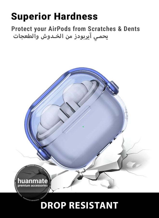 huanmate Samsung Galaxy Buds 3 Pro Premium Protection Case Cover - Transparent Blue - Lightweight, Stylish Design, Accurate Cut-outs - Easy to Install & Remove - Durable Shield for Your Samsung Galaxy Buds 3 Pro - Image 4