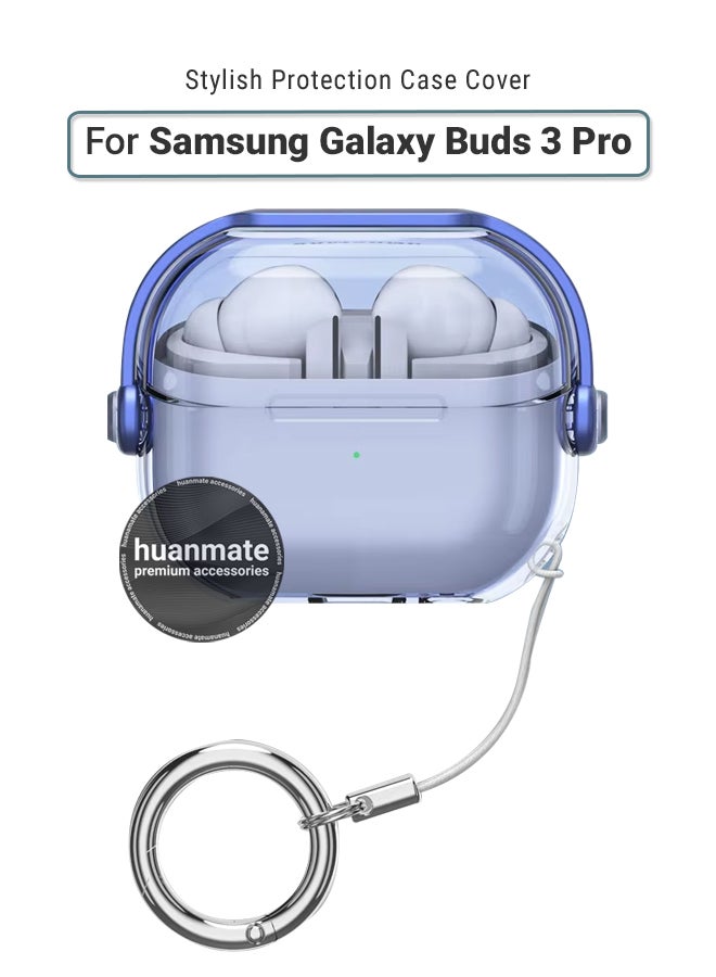huanmate Samsung Galaxy Buds 3 Pro Premium Protection Case Cover - Transparent Blue - Lightweight, Stylish Design, Accurate Cut-outs - Easy to Install & Remove - Durable Shield for Your Samsung Galaxy Buds 3 Pro - Image 1