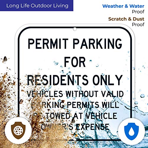 Sigo Signs Permit Parking Sign, Residents Parking Only Sign, 12x12 Inches, Rust Free .040 Aluminum, Fade Resistant, Made in USA - Image 5