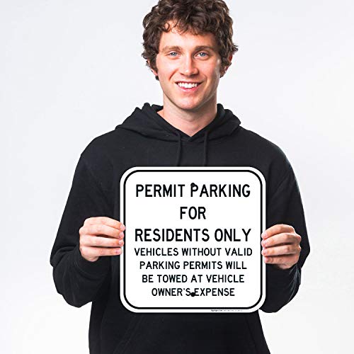 Sigo Signs Permit Parking Sign, Residents Parking Only Sign, 12x12 Inches, Rust Free .040 Aluminum, Fade Resistant, Made in USA - Image 2