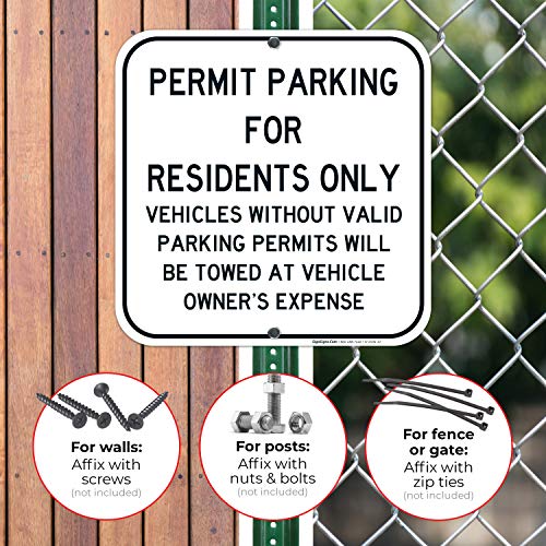 Sigo Signs Permit Parking Sign, Residents Parking Only Sign, 12x12 Inches, Rust Free .040 Aluminum, Fade Resistant, Made in USA - Image 4
