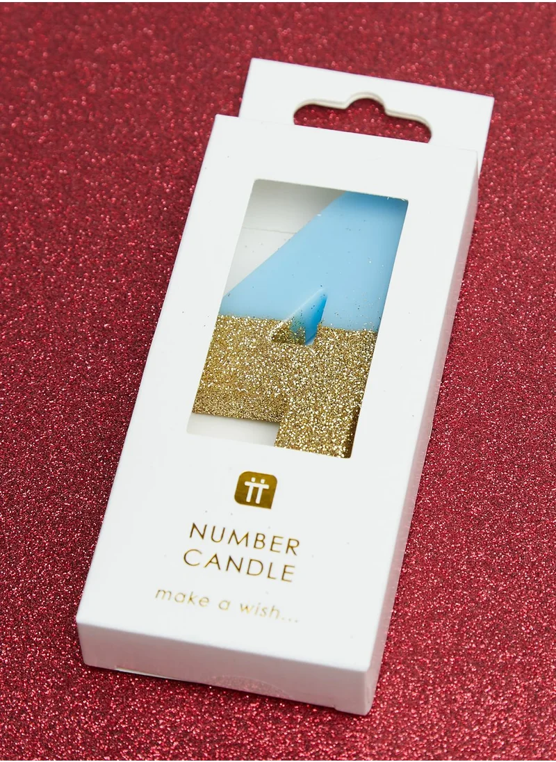 Talking Tables Glitter Number 4 Candle