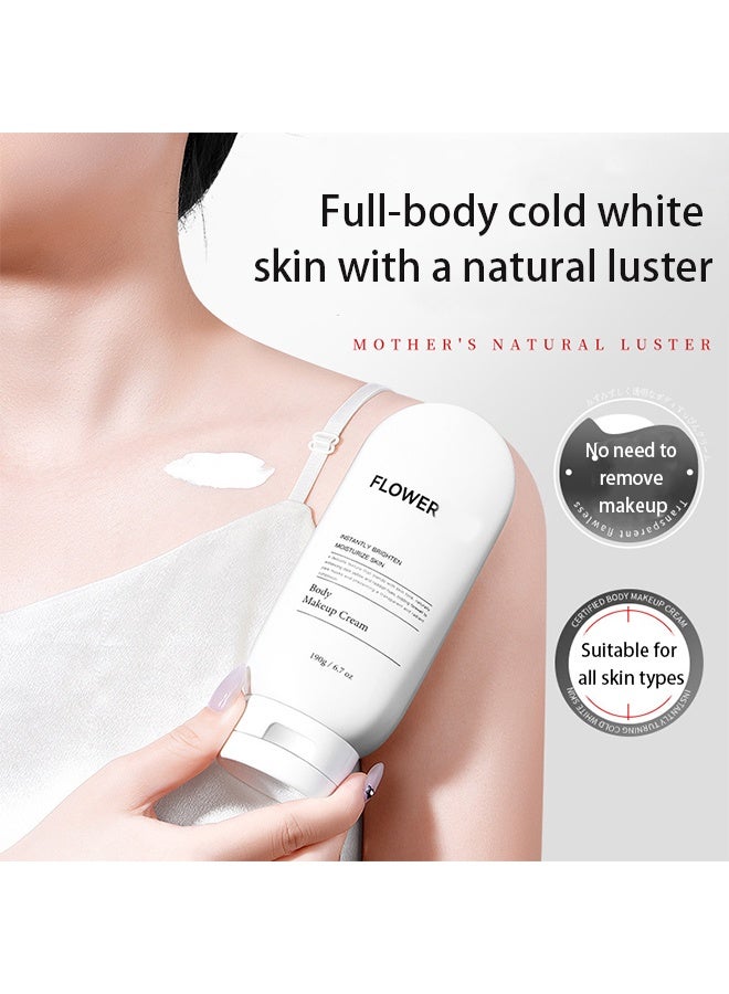 FLOWER Body Makeup Cream，Whitening Cream Fast Skin, Whitening Cream Moisturizing  Whitening Body Lotion, covers skin blemishes, evens skin tone, brightens and whitens skin care 190g - Image 2