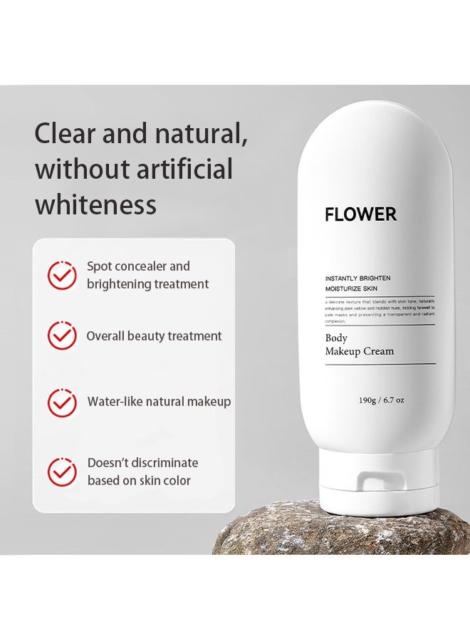 FLOWER Body Makeup Cream，Whitening Cream Fast Skin, Whitening Cream Moisturizing  Whitening Body Lotion, covers skin blemishes, evens skin tone, brightens and whitens skin care 190g - Image 5