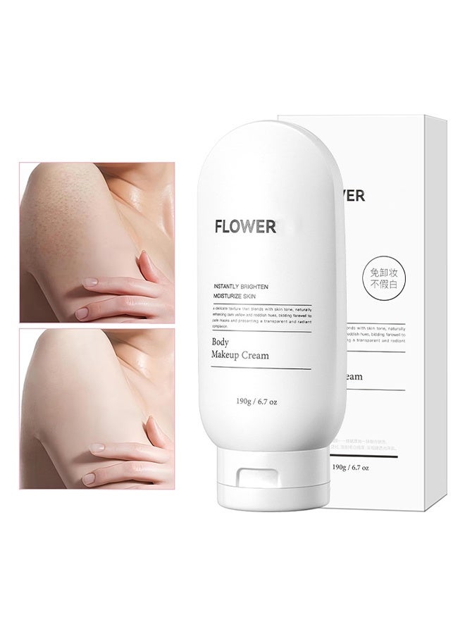 FLOWER Body Makeup Cream，Whitening Cream Fast Skin, Whitening Cream Moisturizing  Whitening Body Lotion, covers skin blemishes, evens skin tone, brightens and whitens skin care 190g - Image 1