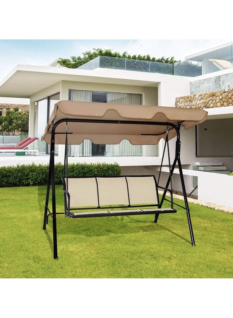 DubaiGallery Replacement Waterproof Garden Swing Canopy and Seat Cover, 3 Seater Patio Swing Chair Cover Set,UV Block Ripstop Swing Cover Replacement - Image 3