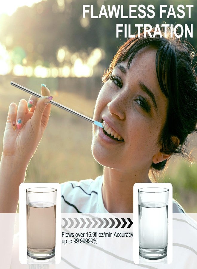 GLEFLE Personal Water Filter Straw, Reusable Stainless Steel Water Filter Drinking Straw Portable Outdoor Emergency Survival Gear for Hiking, Camping, Travel, Hunting & Fishing (Small) - Image 2