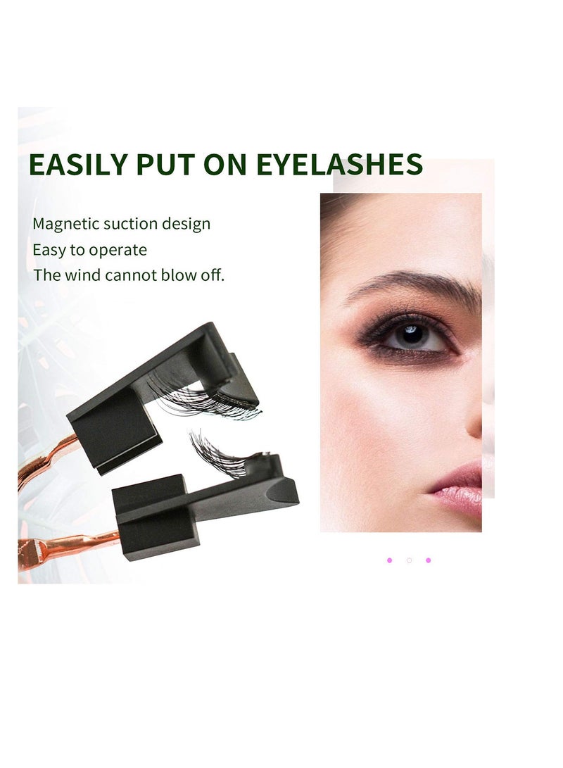 Excefore Woman Magnetic Lashes Quantum Eyelash Applicator Ensure GlossierMagnetic Lashes Curler Clip 3D Magnetic Eyelashes Special Curler Exquisite Box Packing - Image 2