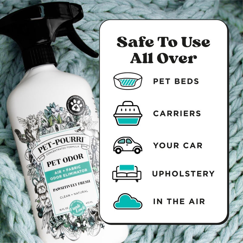 Poo-Pourri Pet-Pourri Pawsitively Fresh Pet Odor Deodorizer Spray, 16 Fl Oz, Up to 800 Uses, Air + Fabric Odor Remover with Essential Oils & Plant Based Ingredients, Vet Recommended, Pineapple, Jasmine & Pear - Image 5