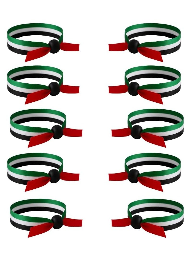 PRINTSHOP4ME UAE Flag Ribbon Wristbands – Soft Adjustable Flag Bands – Lightweight And Comfortable For National Day,School Activities, Sports,Parties And Daily Wear - Image 1
