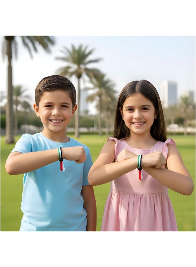 PRINTSHOP4ME UAE Flag Ribbon Wristbands – Soft Adjustable Flag Bands – Lightweight And Comfortable For National Day,School Activities, Sports,Parties And Daily Wear - Image 2