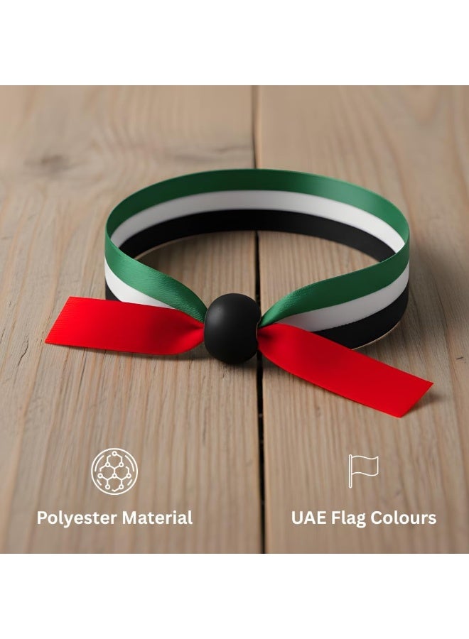 PRINTSHOP4ME UAE Flag Ribbon Wristbands – Soft Adjustable Flag Bands – Lightweight And Comfortable For National Day,School Activities, Sports,Parties And Daily Wear - Image 3