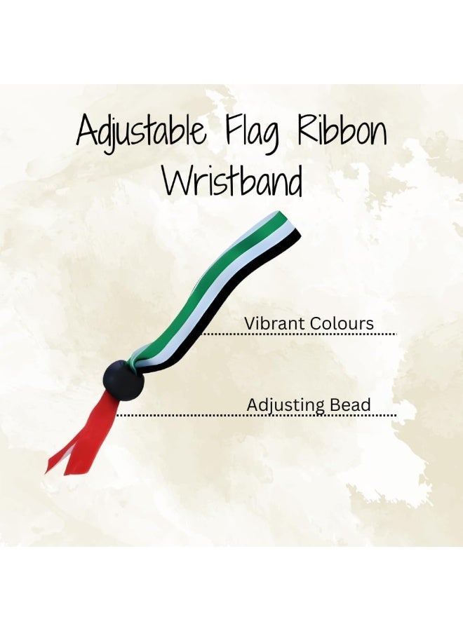 PRINTSHOP4ME UAE Flag Ribbon Wristbands – Soft Adjustable Flag Bands – Lightweight And Comfortable For National Day,School Activities, Sports,Parties And Daily Wear - Image 4