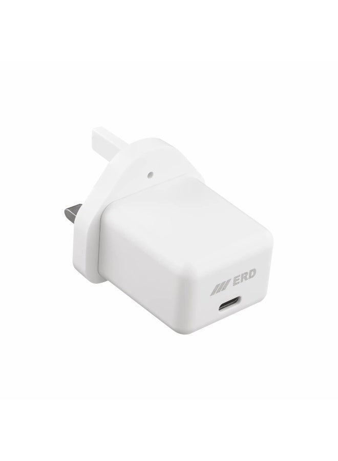 ERD شاحن سريع ERD بقوة 20 واط بتقنية PD، محول طاقة USB من النوع C | شحن سريع بمنفذ واحد | حماية من قصر الدائرة والحمل الزائد | متوافق مع أجهزة سامسونج جالاكسي S25، S24، S23، سلسلة A، وغيرها من أجهزة USB-C - Image 2