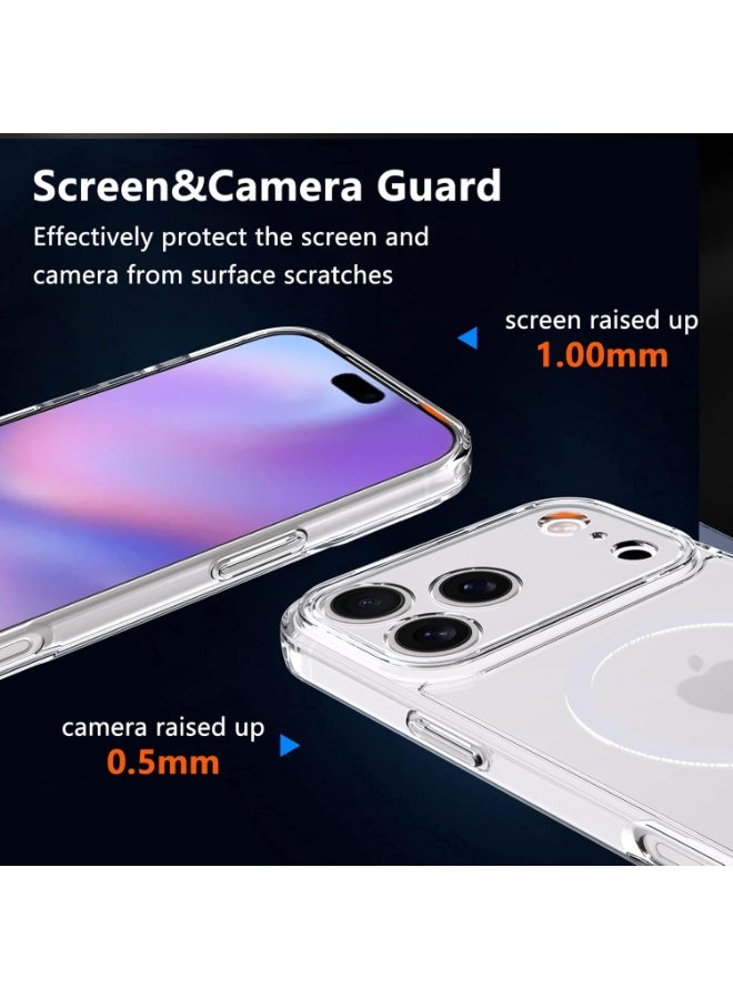 ELTRAZONE Magnetic Case for iPhone 17 Pro Max – Clear Shockproof Anti-Yellowing TPU Cover with [2 Pack] HD Tempered Glass Screen Protectors, Anti-Scratch, Wireless Charging Compatible - Image 5