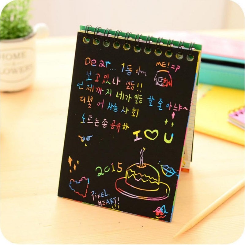 SSKR Magical Scratch Art Book for Kids, Scratch Art Activity Rainbow Paper Notebook - Pack of 2 | Best Birthday Return Gift for Kids - Image 4