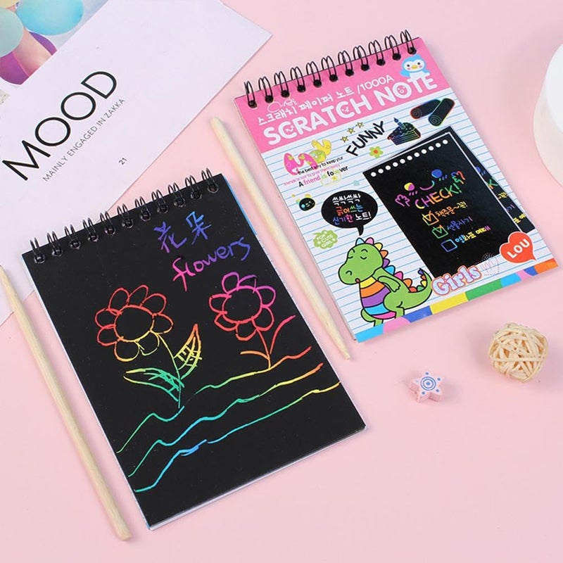 SSKR Magical Scratch Art Book for Kids, Scratch Art Activity Rainbow Paper Notebook - Pack of 2 | Best Birthday Return Gift for Kids - Image 3