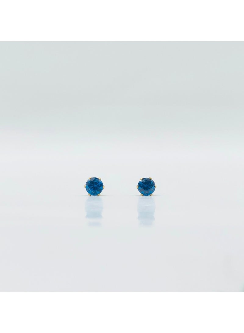 ايرس الياقوت جوهرة الميلاد سبتمبر الذهب القرط | ستانلس ستيل | مطلية بالذهب عيار 18 قيراط - Image 2