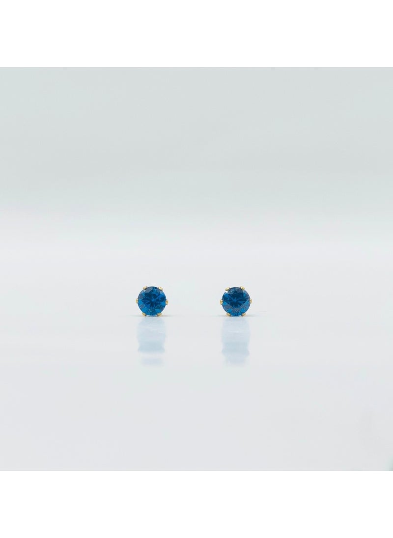 Earss Sapphire Birth Stone September Gold Earring | Stainless Steel | 18K Gold Plated  - Image 1