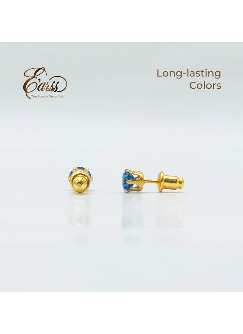 Earss Sapphire Birth Stone September Gold Earring | Stainless Steel | 18K Gold Plated  - Image 4