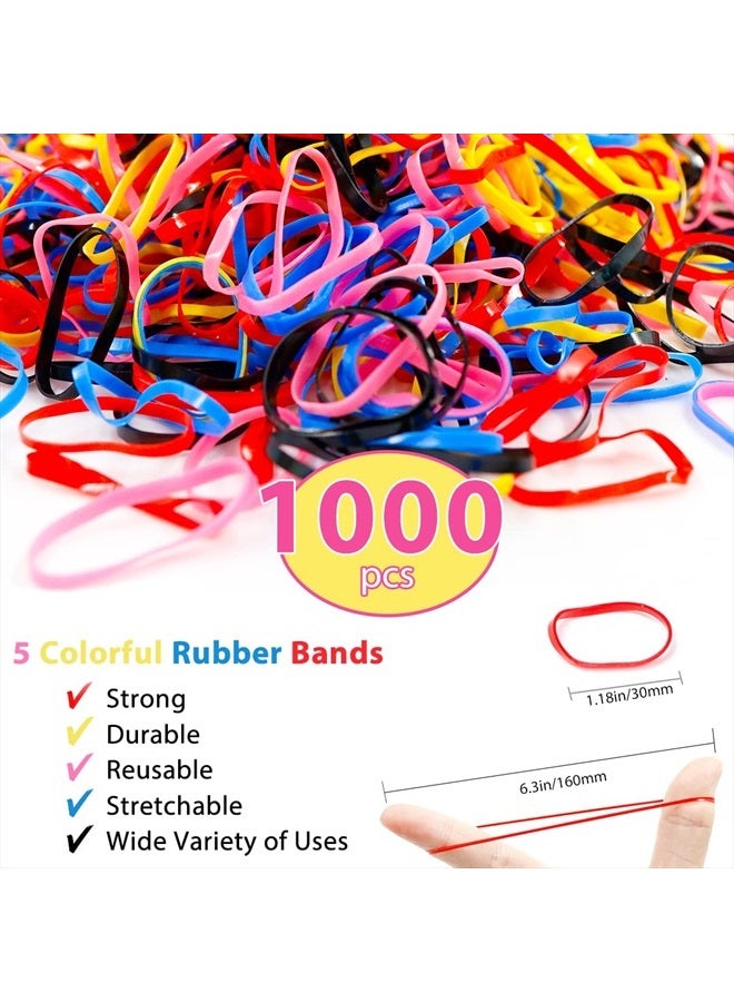 Xaena 1000Pcs Elastic Hair Bands 2Pcs Rubber Hair Band Remover Cutter 2Pcs Topsy Tail Hair Tool Kit 10Pcs Hair Clips 10Pcs Hair Ties for Toddler Baby Girls Pain Free Ponytail Remover Tool Hair Styling Set - Image 2