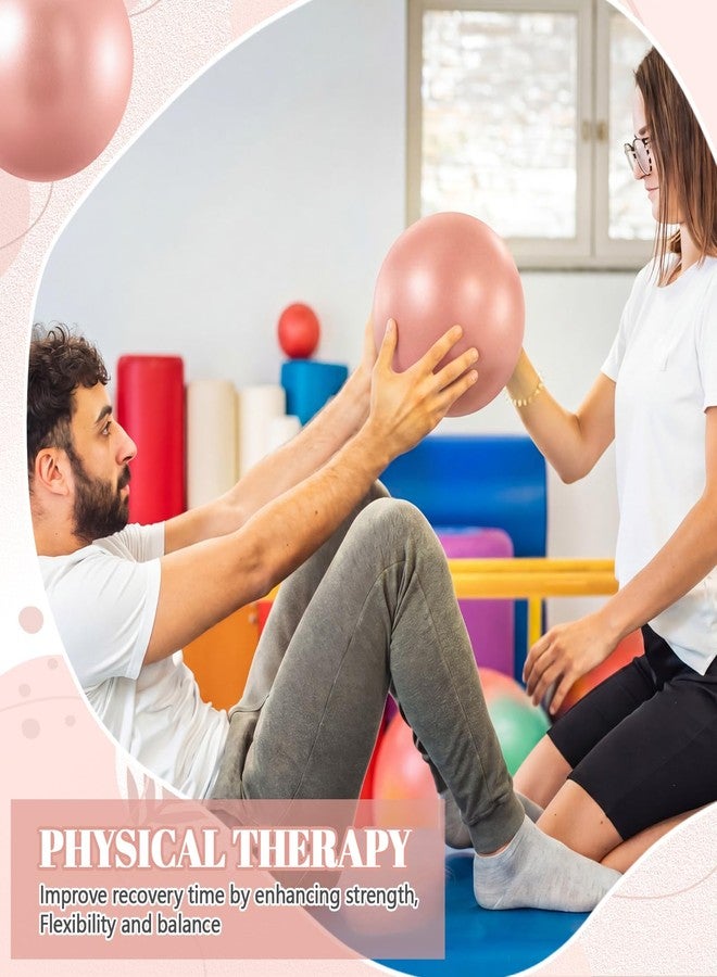 Sotiff 20 Pcs 9 Inch Pilates Ball Bulk Exercise Pilates Ball Mini Yoga Balls Therapy Core for Stability Barre Training Stretching Physical Posture Training Gym Workout with Inflation Tube (Champagne) - Image 4