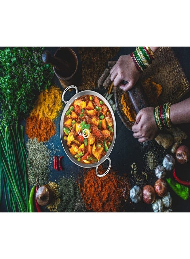 KITCHEN NEXT Stainless Steel Heavy Weight Hammered Kadhai, 2.5 mm,20 cm - Image 2