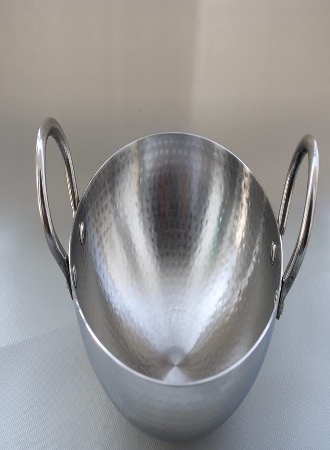 KITCHEN NEXT Stainless Steel Heavy Weight Hammered Kadhai, 2.5 mm,20 cm - Image 5