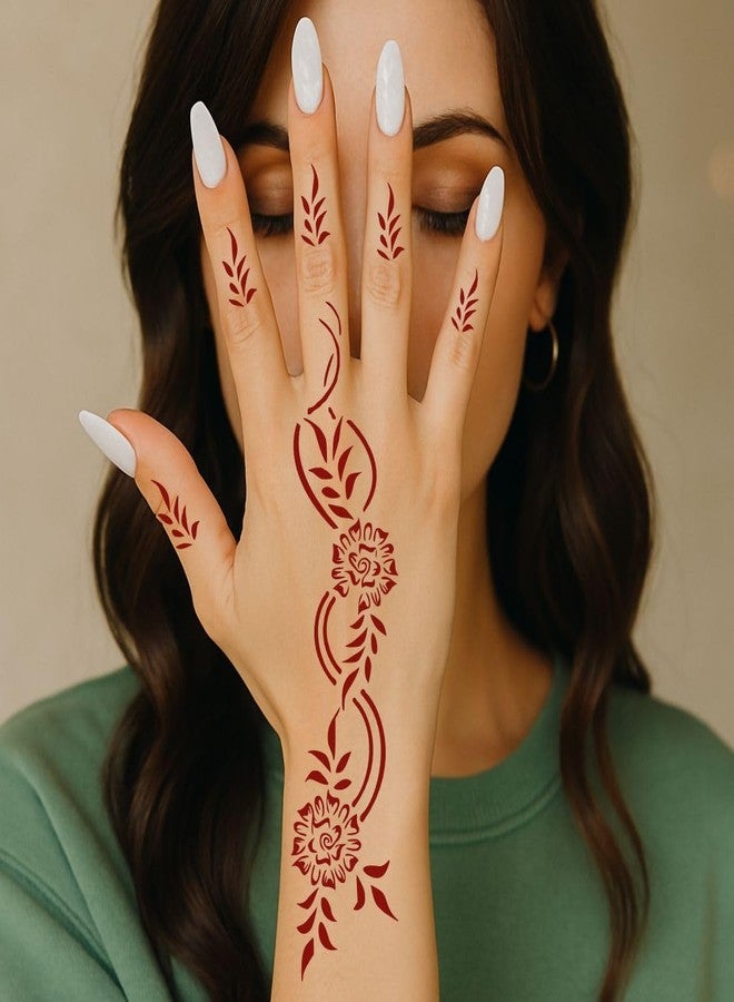 VANVATI Combo Mehndi Stencil Sticker with Floral Designs for Traditional Gatherings - Image 4
