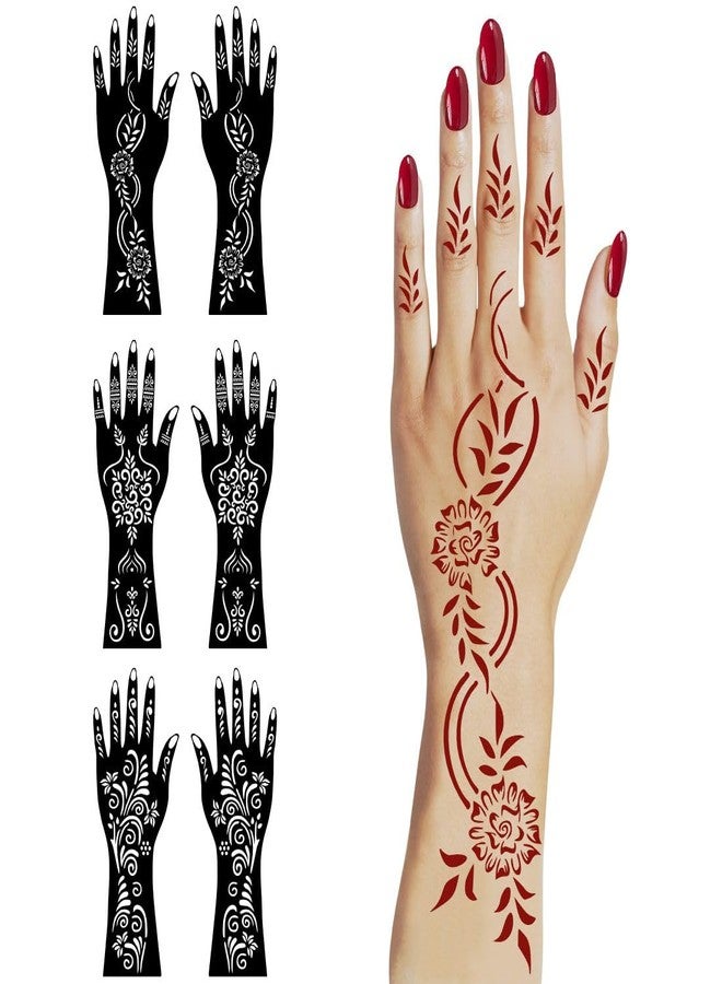 VANVATI Combo Mehndi Stencil Sticker with Floral Designs for Traditional Gatherings - Image 2
