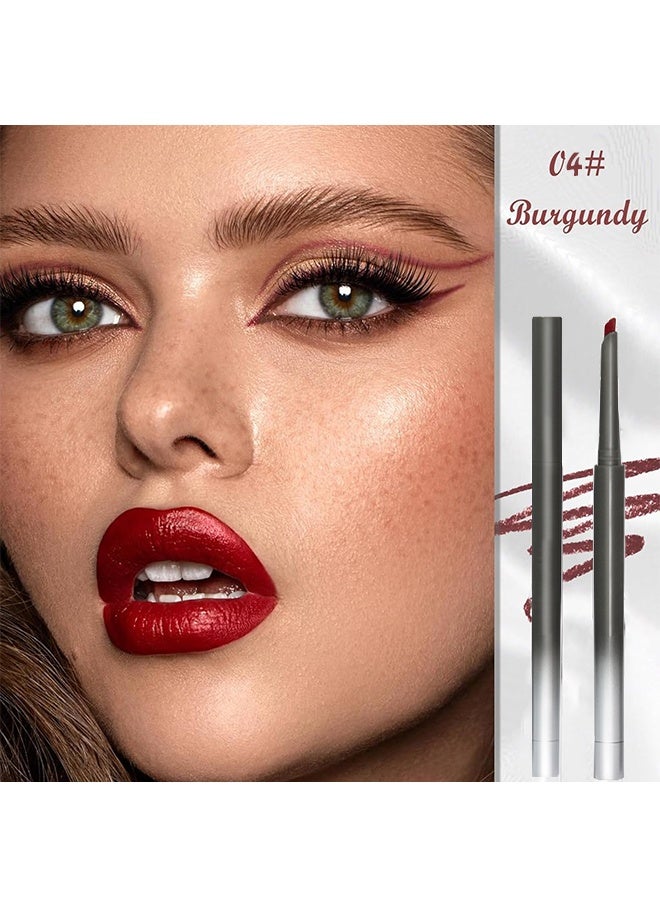 اوكيل كحل منجل ، كحل جل غير لامع مقاوم للماء ، أقلام تحديد جل مقاومة للعرق طويلة الأمد مقاومة للعرق ، قلم مكياج بزاوية رفيعة قابلة للسحب - 04 عنابي - Image 2