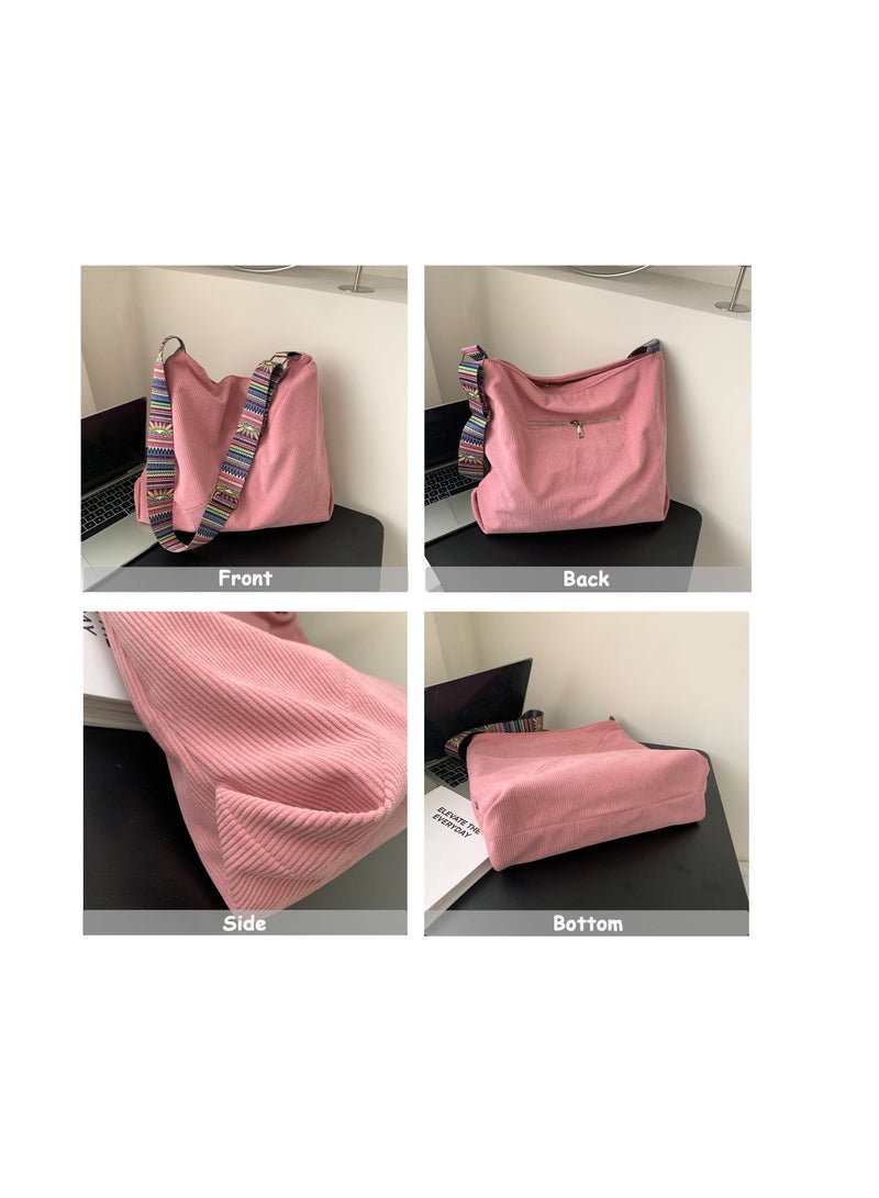 Chic Corduroy Shoulder Bag for Women, Spacious Satchel Perfect for Daily Use and Travel - Image 5
