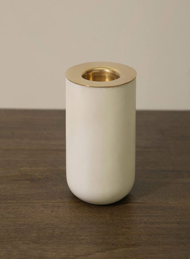 Ellementry Maya Large Tea Light Holder, White Marble T-Light Candle Holder for Indoor & Outdoor Home Décor, Christmas Decoration Item - Image 3