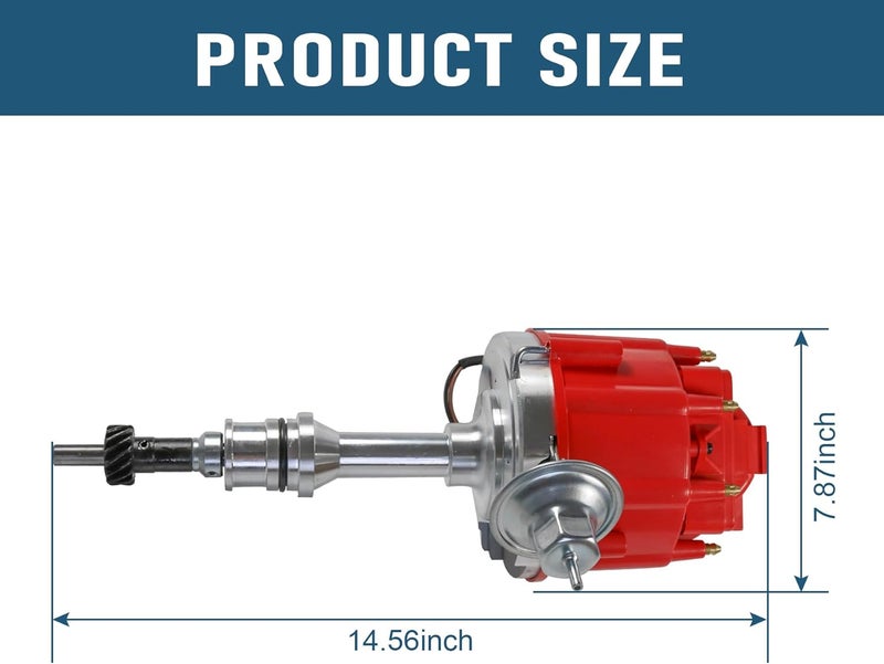 JDMSPEED HEI Ignition Distributor with 65K Volt Coil Replacement For Ford Small Block SBF 221 260 289 302 5.0 Replace 1030213, PE330, PE330U, JM6502RD Red Cap - Image 5
