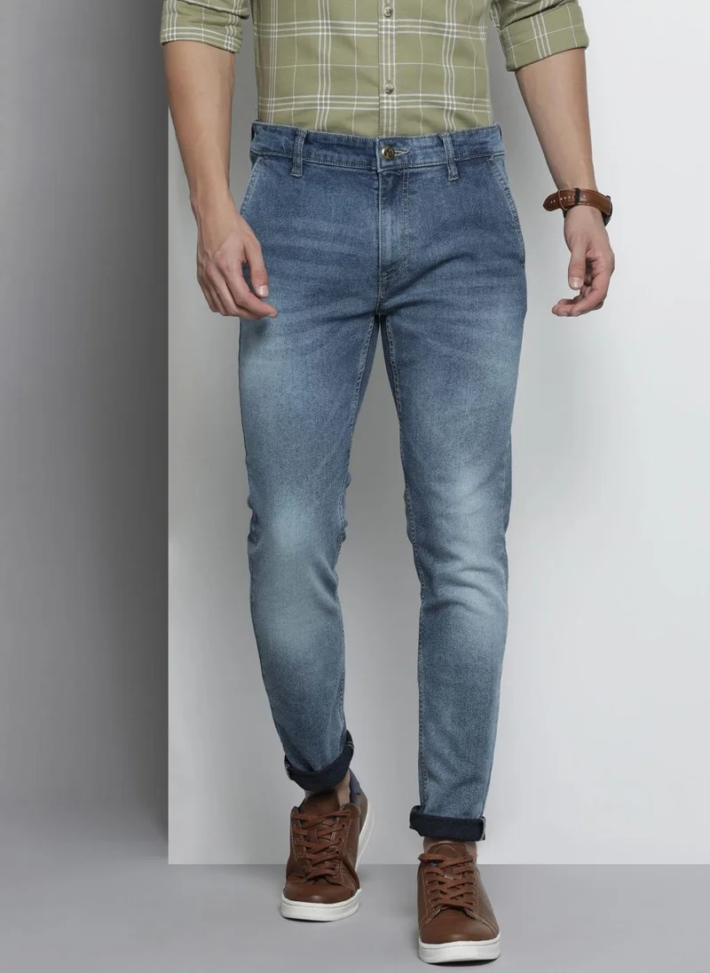 Men Slim Fit Solid Mid-Rise Stretchable Jeans