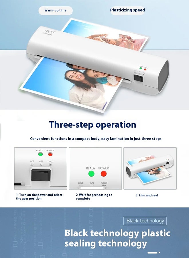 OSMILE Upgraded Fastest Hot And Cold Laminating Machine, 9 Inch for A4/A5/A6 Laminator Machine,9 in 1 Thermal Laminator for Home Office School Use，Paper Trimmer,Corner Rounder (With 300pcs Laminating Pouches)  - Image 3
