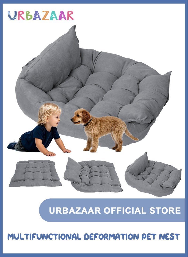 URbazaar 3 in 1 Dog Sofa Bed, Water Resistant,for Small,Medium and Large Dogs,Cat Beds for Indoor Cats, Soft and Comfortable,Multifunctional Deformation Pet Nest - Image 1