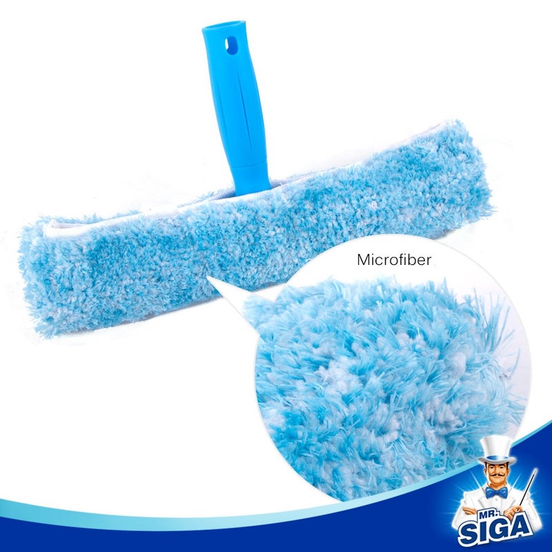 Mr Siga MR.SIGA Professional Window Cleaning Combo - Squeegee & Microfiber Window Scrubber, 10" - Image 3