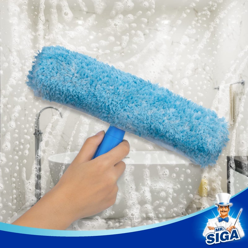 Mr Siga MR.SIGA Professional Window Cleaning Combo - Squeegee & Microfiber Window Scrubber, 10" - Image 5