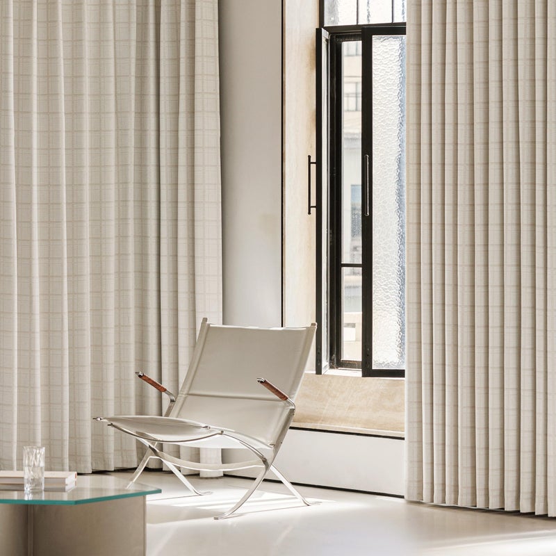 Beauoop Beige Plaid Jacquard Blackout Curtains 63 Inches Long 2 Panels for Bedroom Living Room Gingham Checkered Room Darkening Thermal Insulated Soundproof Grommet Window Drapes, 52x63 2 Set - Image 5