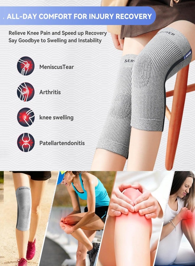 JAPSERUNA Compression Knee Brace for Women & Men, Knee Brace for Running Knee Pain, Knee Support Compression Sleeve, Workout Sports Knee Braces for Meniscus Tear, ACL & Arthritis Pain Relief - Image 5