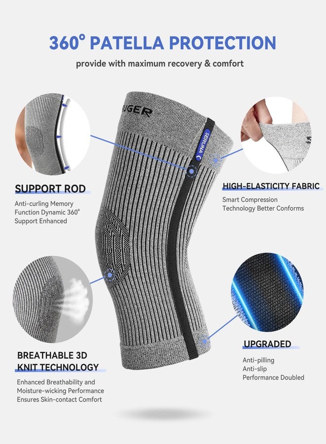 JAPSERUNA Compression Knee Brace for Women & Men, Knee Brace for Running Knee Pain, Knee Support Compression Sleeve, Workout Sports Knee Braces for Meniscus Tear, ACL & Arthritis Pain Relief - Image 2