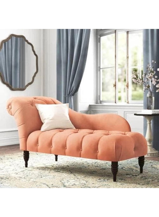 Zayn comforts كرسي تشيس لونج مخمل أنيق مزخرف، ديوان تقليدي لمساحات المعيشة الفاخرة - Image 1