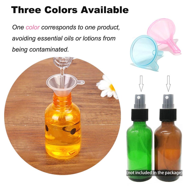 Avenoir Refillable Cosmetic Containers Funnels, Funnels for Filling Bottles of Lotion, Water, Essential Oils, Lotions, Shampoo, Conditions, Cleaning Products, Pink, Clear, Blue - Image 2