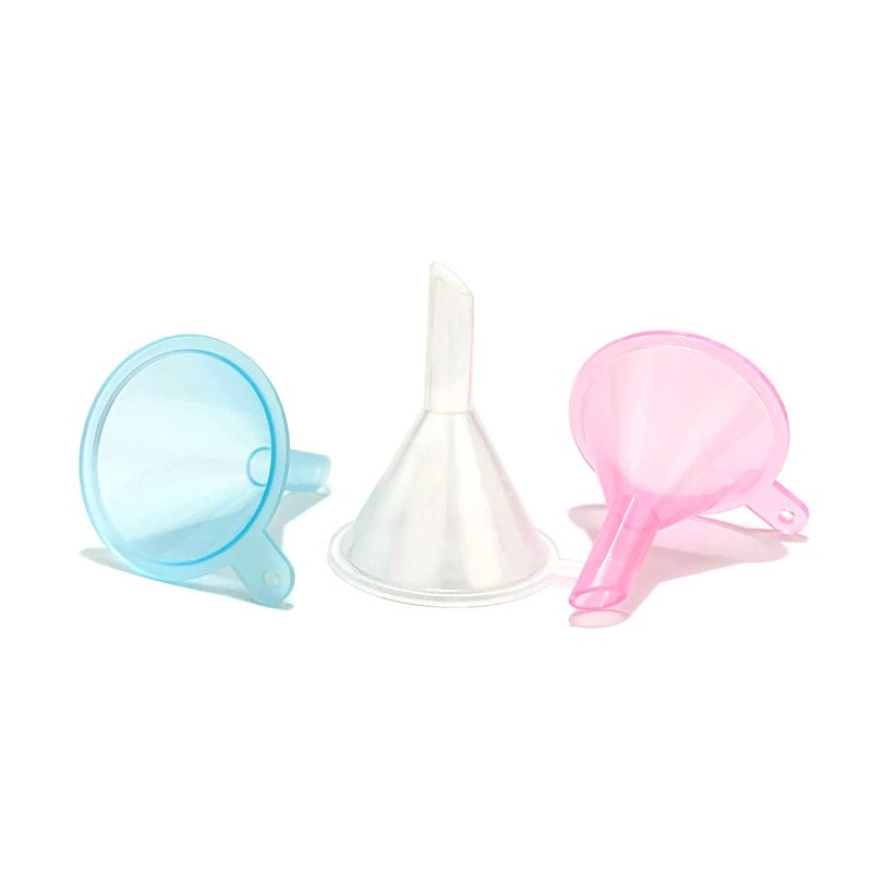 Avenoir Refillable Cosmetic Containers Funnels, Funnels for Filling Bottles of Lotion, Water, Essential Oils, Lotions, Shampoo, Conditions, Cleaning Products, Pink, Clear, Blue - Image 1
