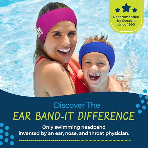 Ear Band-It Earvolution Ear Band-It Original Swimming Headband for Kids/Adults - Invented by Ear, Nose, and Throat Doctor- Durable Neoprene Maximizes Protection - Putty Buddies Sold Separately - Red - Large - Image 2