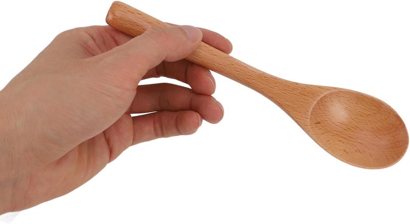 7 Piece Solid Wood Spoon Set for Cooking Mixing Stirring and Serving Natural Wooden Kitchen Utensils - Image 3