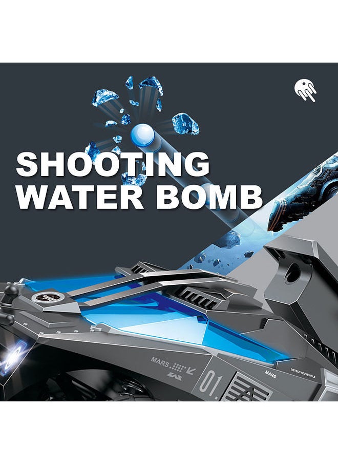 null - Mars Detecting Car 1/12 RC Car for Kids RC Space Vehicle Hidden Lift Water Bomb Shooting Conquer Various Terrains 2 Battery - Image 1